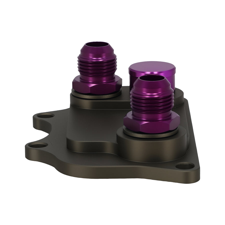 10AN Aluminium Oil Cooler Sandwich Adapter compatible for VW Audi EA888 MK5 MK6 Purple