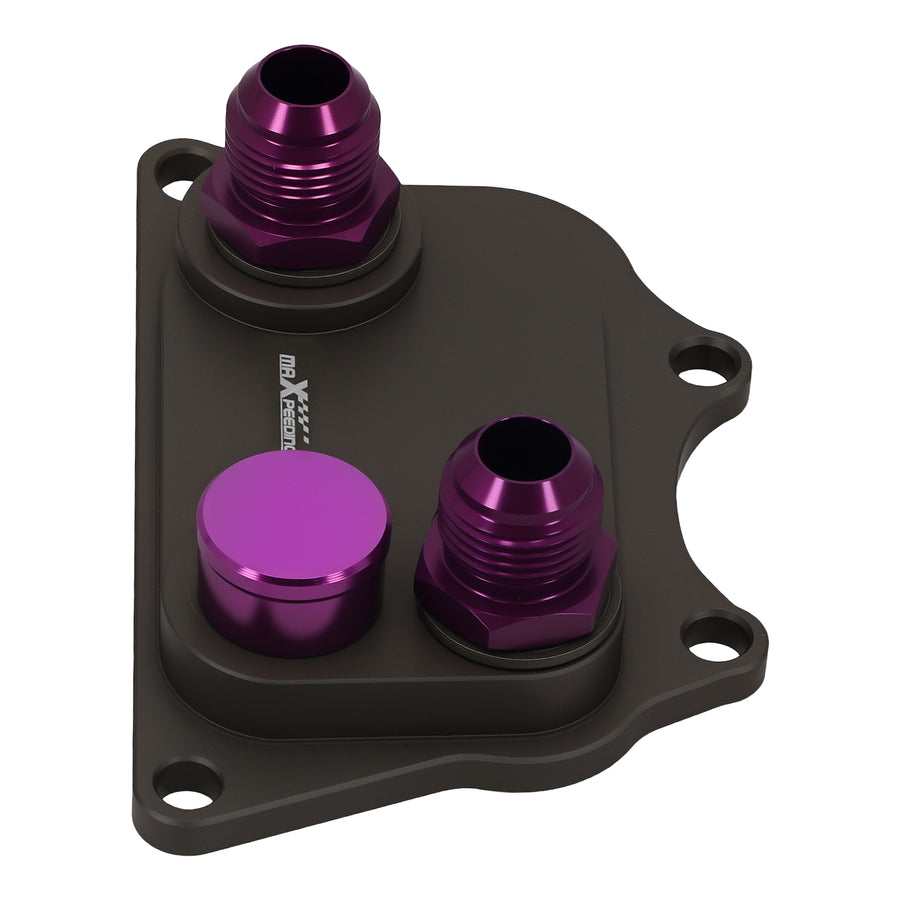 10AN Aluminium Oil Cooler Sandwich Adapter compatible for VW Audi EA888 MK5 MK6 Purple