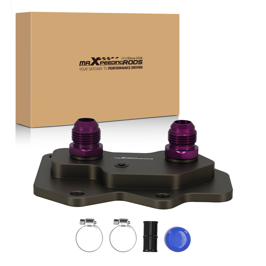 Aluminium Oil Filter Sandwich Adapter AN10 compatible for VW Audi EA113 Engine Purple