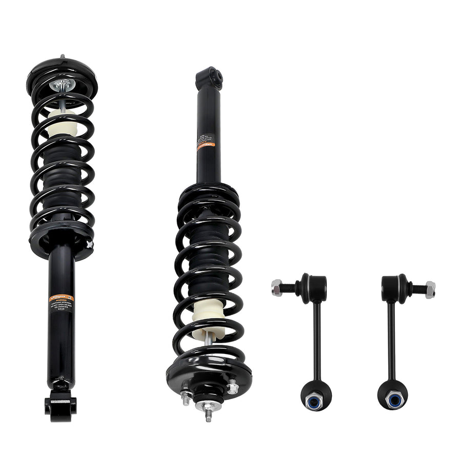 4pcs Rear Struts w/ Coil Spring + Sway Bar Links Kit compatible for Honda Accord 2003-2007