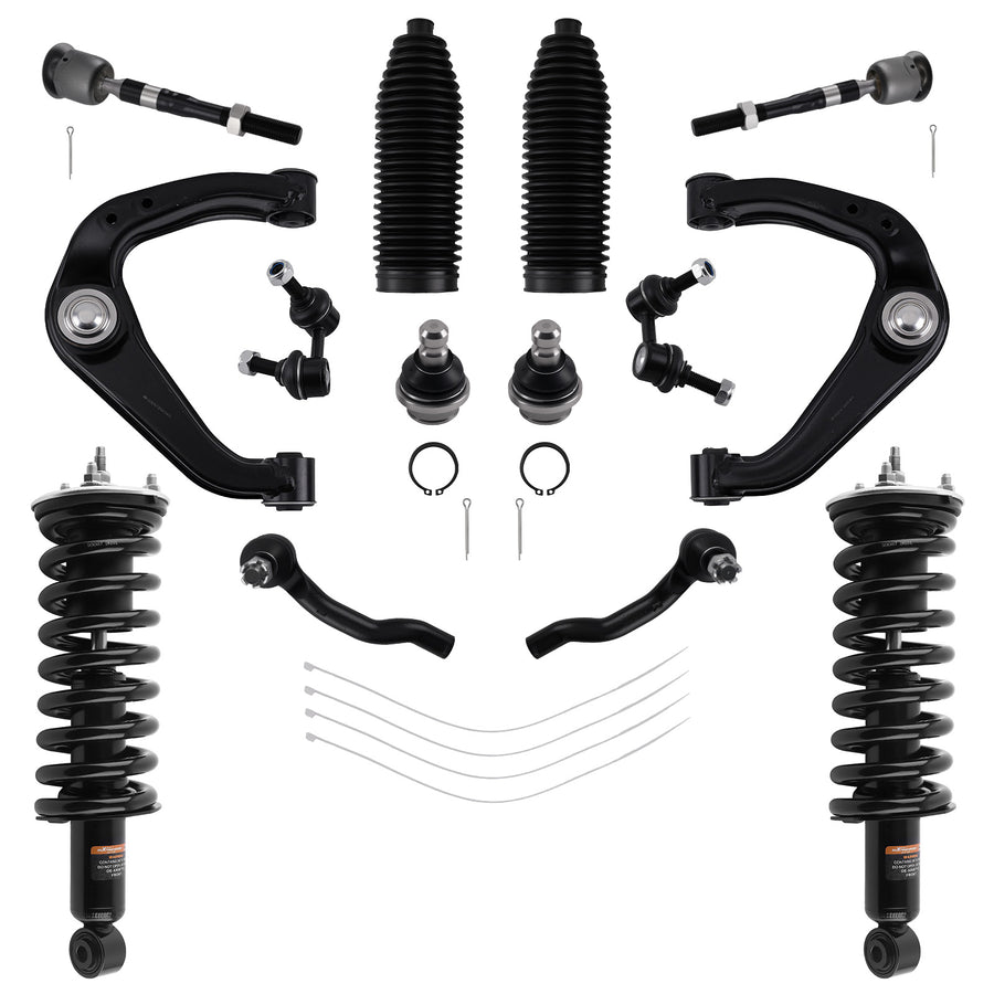 Suspension Front Strut + Control Arms + Sway Bar compatible for Nissan Xterra 2005-2012
