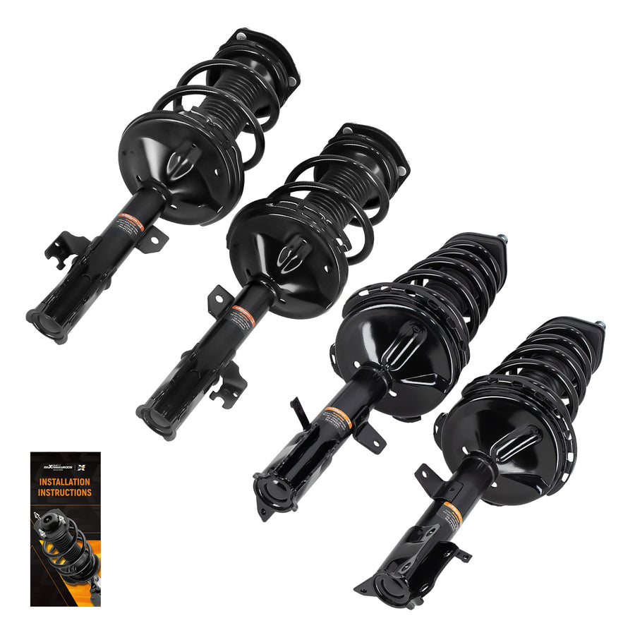 Quick Complete Front Rear Left + Right Struts compatible for Toyota Highlander 2004 - 2007