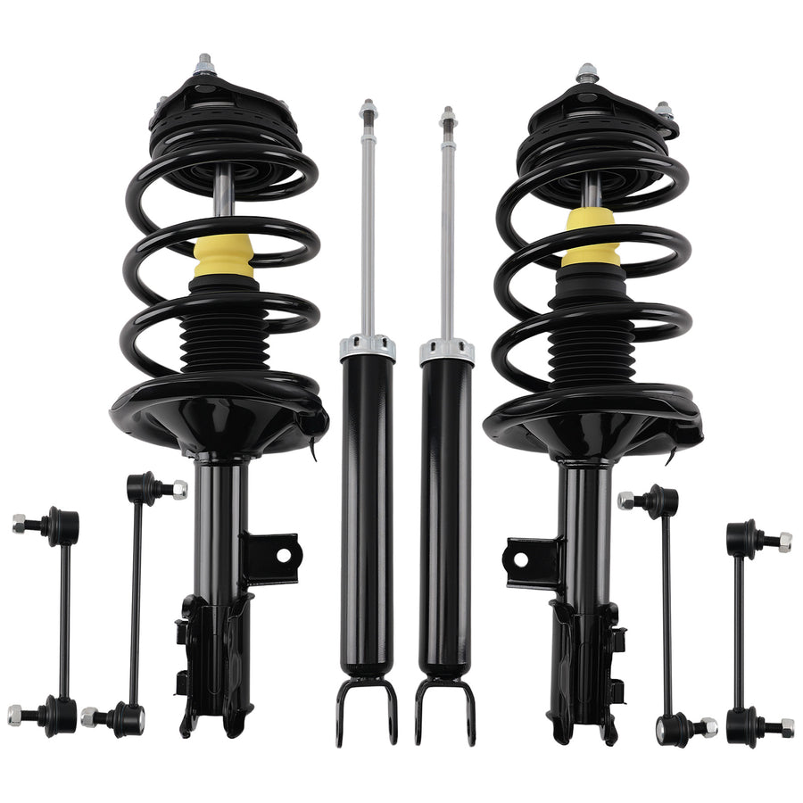 8pcs Front + Rear Struts w/Sway Bar Links compatible for Hyundai Elantra 2007-2010 Sedan