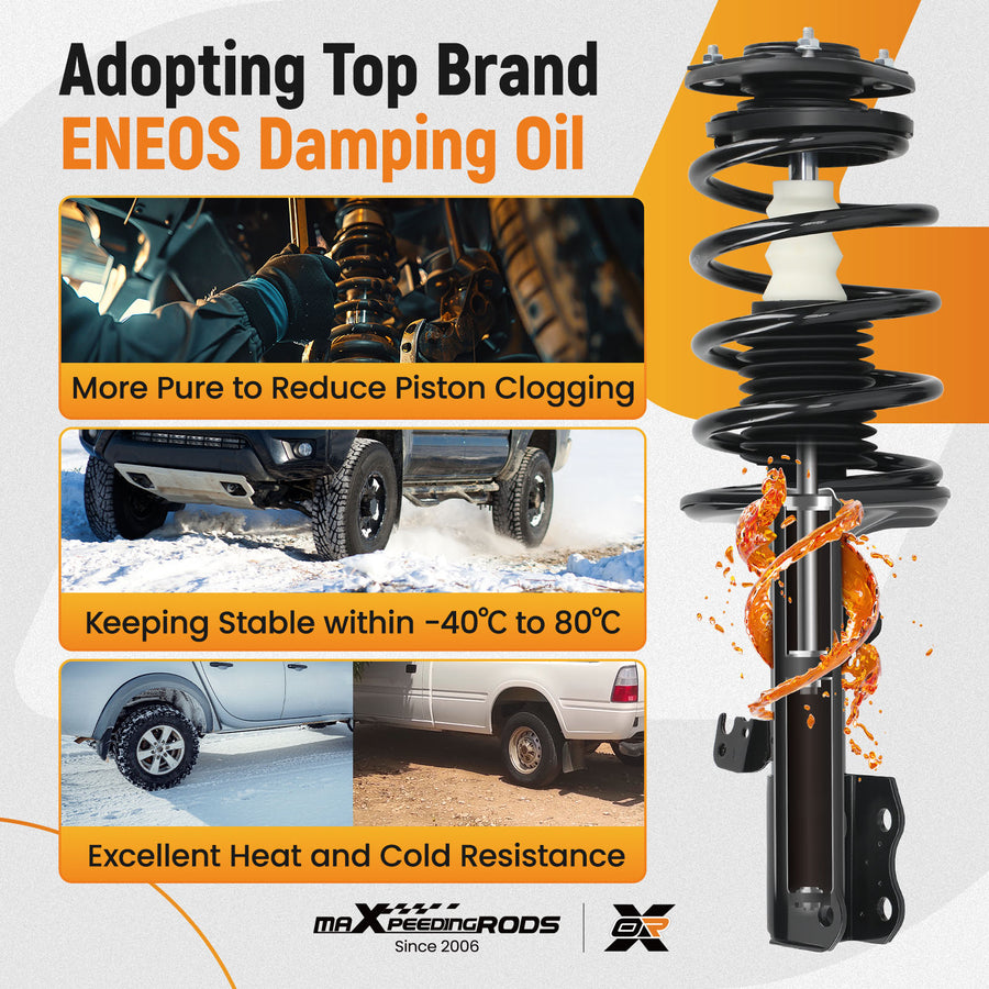 6PC Front Rear Strut w/ Coil Springs Sway Bars Links For 2004-2009 compatible for Toyota Prius