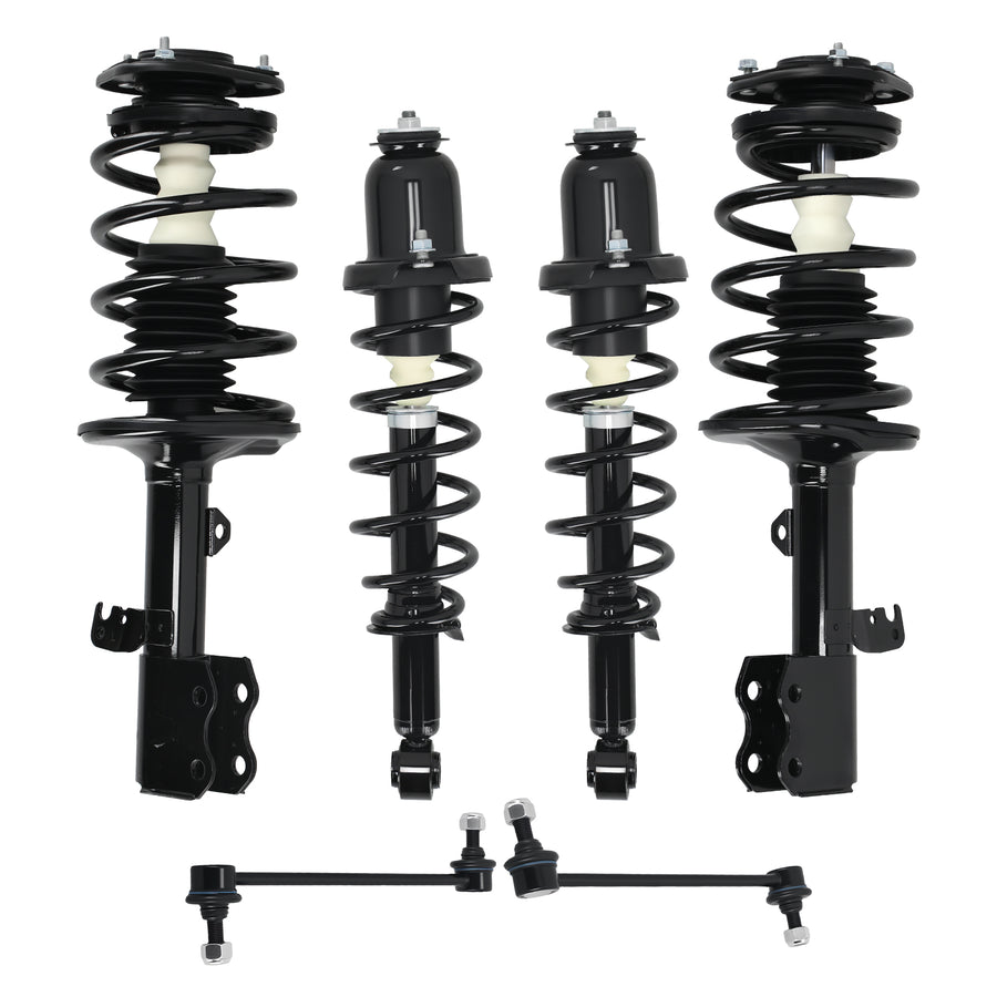 FrontRear Struts w/Coil Spring Sway Bars Links for 2004 - 2009 compatible for Toyota Prius