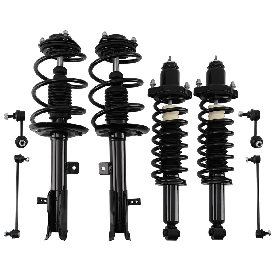 Front + Rear Struts w/Sway Bar Links compatible for Dodge Caliber compatible for Jeep Patriot 2007-2009
