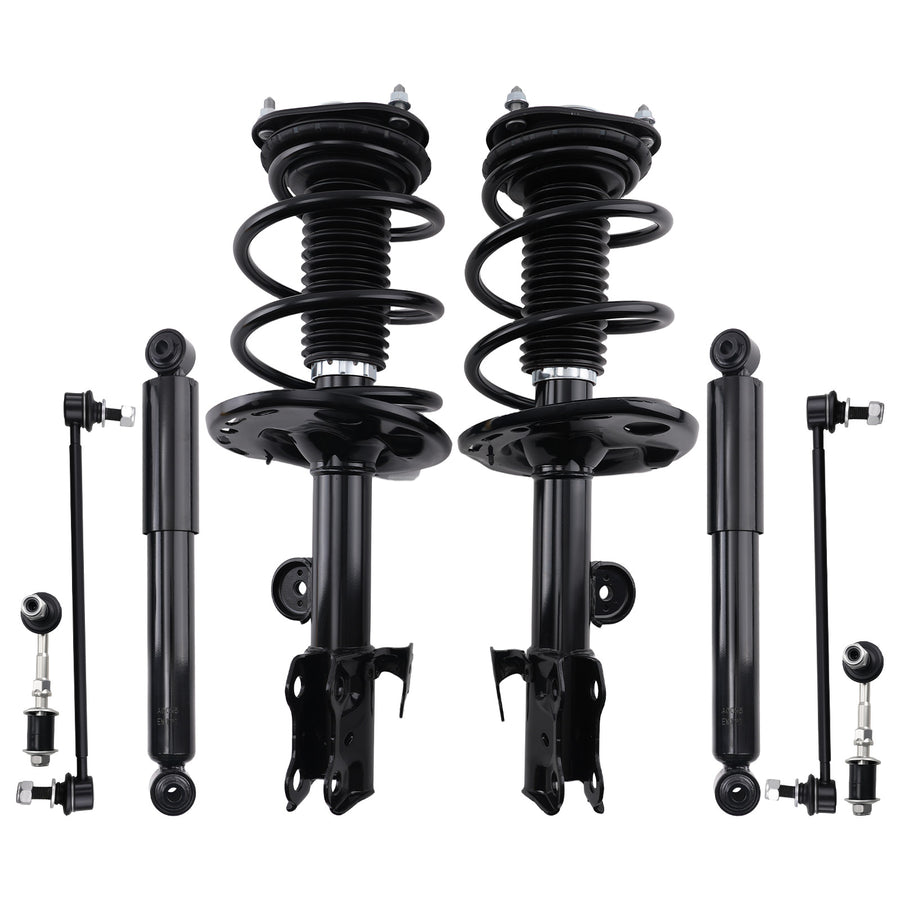 8PCS Front Strut Rear ShocksSway Bars Kit For 2006-2012 compatible for Toyota RAV4 2.4L 2.5L