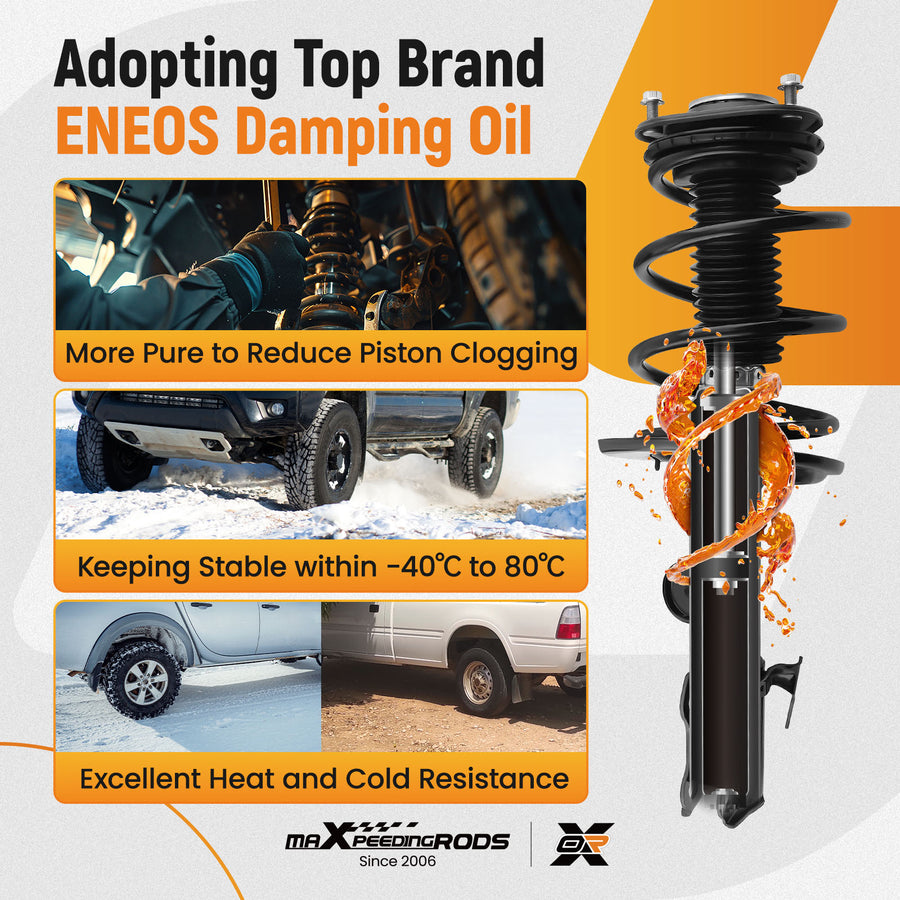 Front Pair Complete Shock Struts Coil Spring Assembly for 2006-2012 compatible for Toyota RAV4
