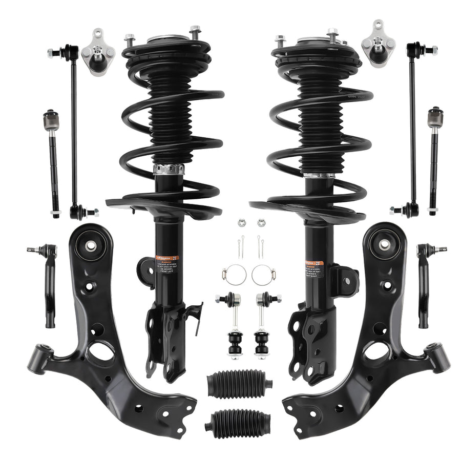 Front Struts + Control Arms Sway Bar Tie Rods For 06-12 compatible for Toyota RAV4 2.5LITER L4