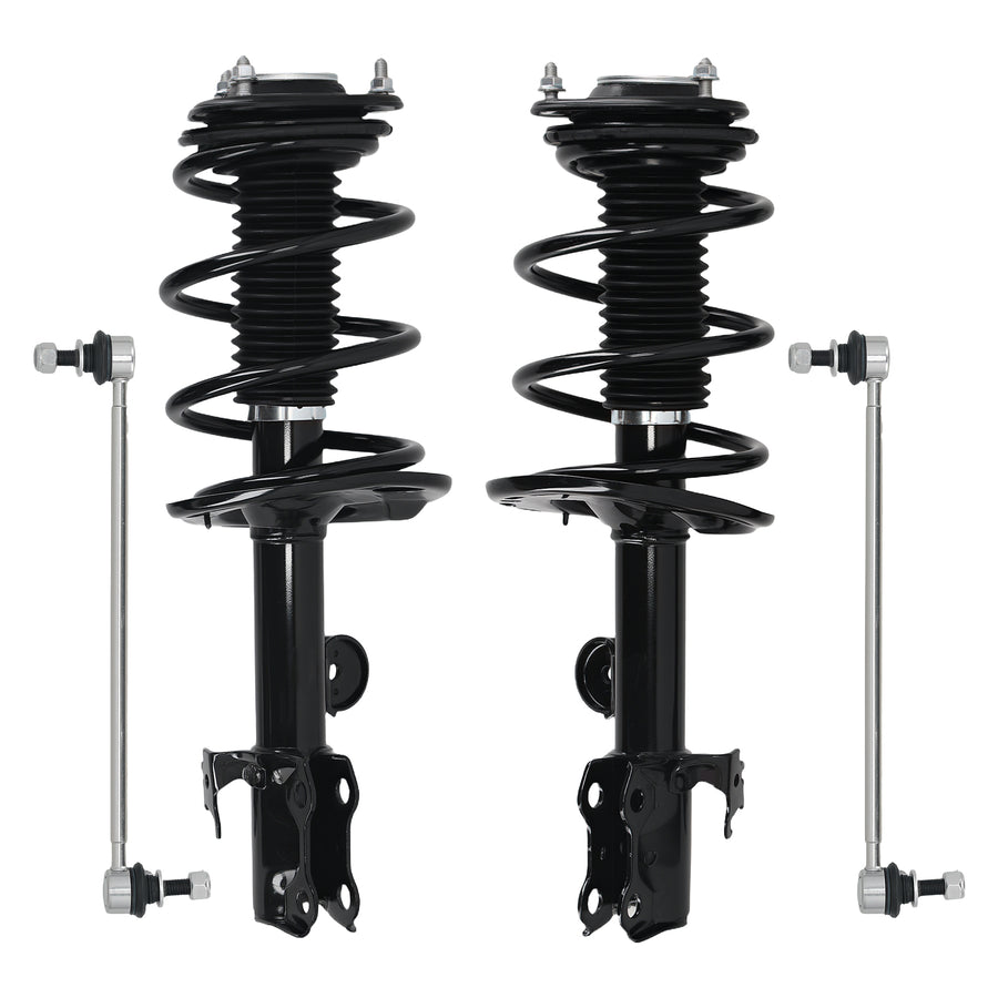 Front Struts w/ Coil Spring + Sway Bar Links for 2006-2012 compatible for Toyota RAV4 2.4L 2.5L