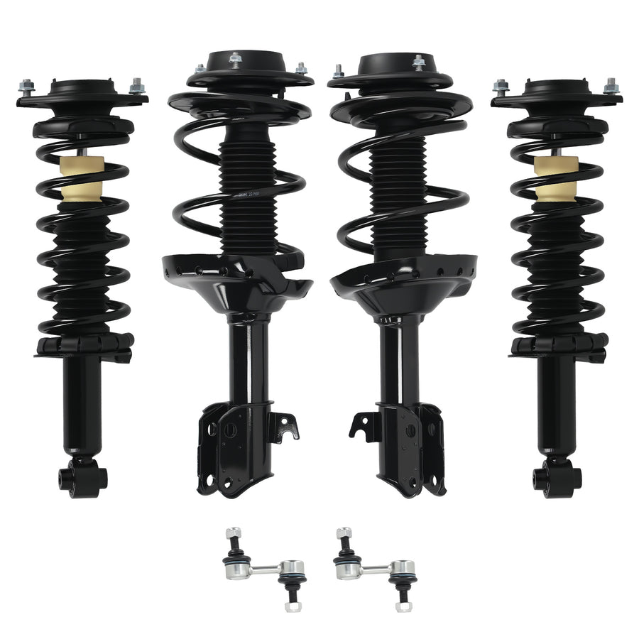 Front Rear Struts w/ Coil Spring Sway Bars Kit for 2008 - 2011 compatible for Subaru Impreza