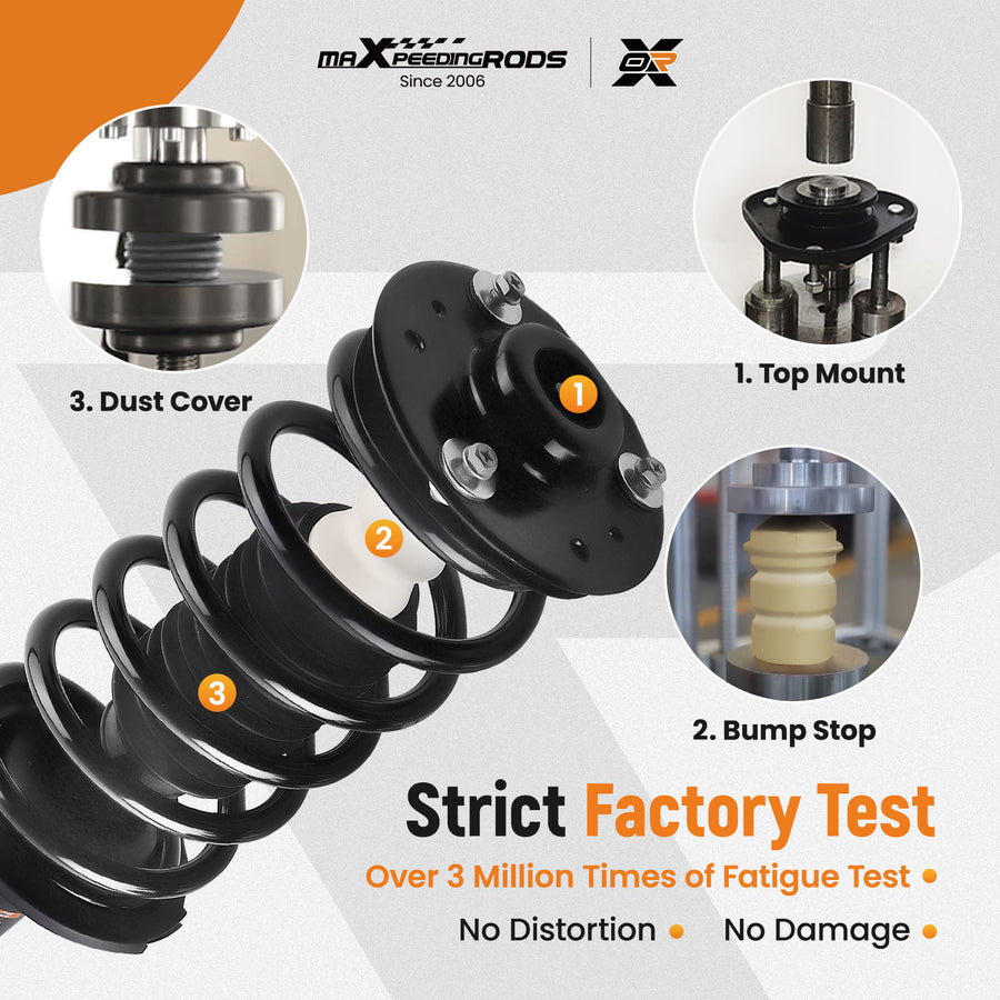 Pair Front Struts w/ Coil Springs for 2007-2017 compatible for Chevy Equinox GMC Terrain 172527