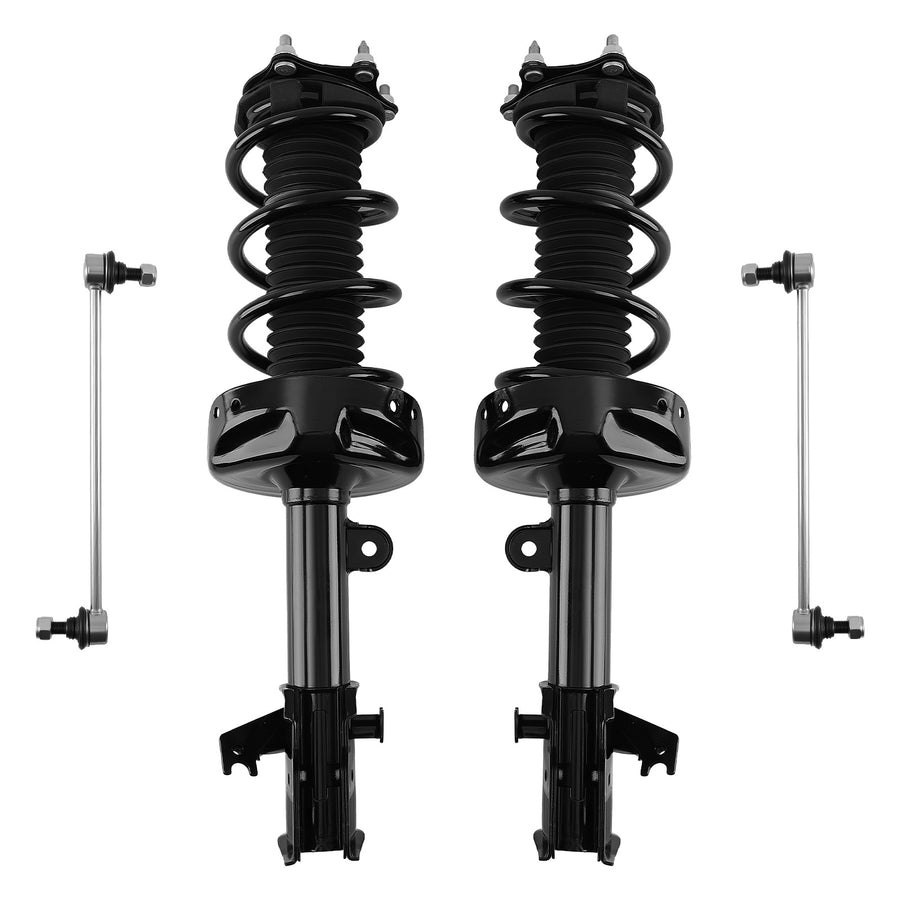 4PCs Front Struts Coil Springs + Sway Bars for 2007-2014 compatible for Honda CRV CR-V 272491