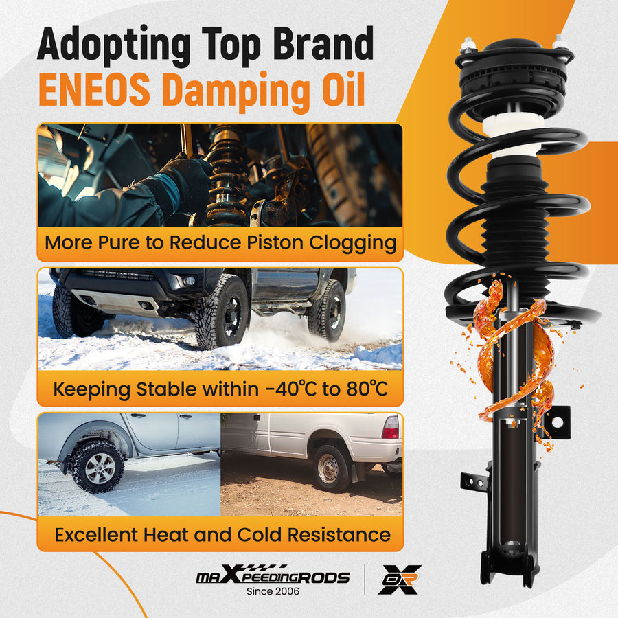 Front Suspension Struts Springs Compatible For Dodge Journey 09-2019 AWD/Compatible for FWD 172510 172509