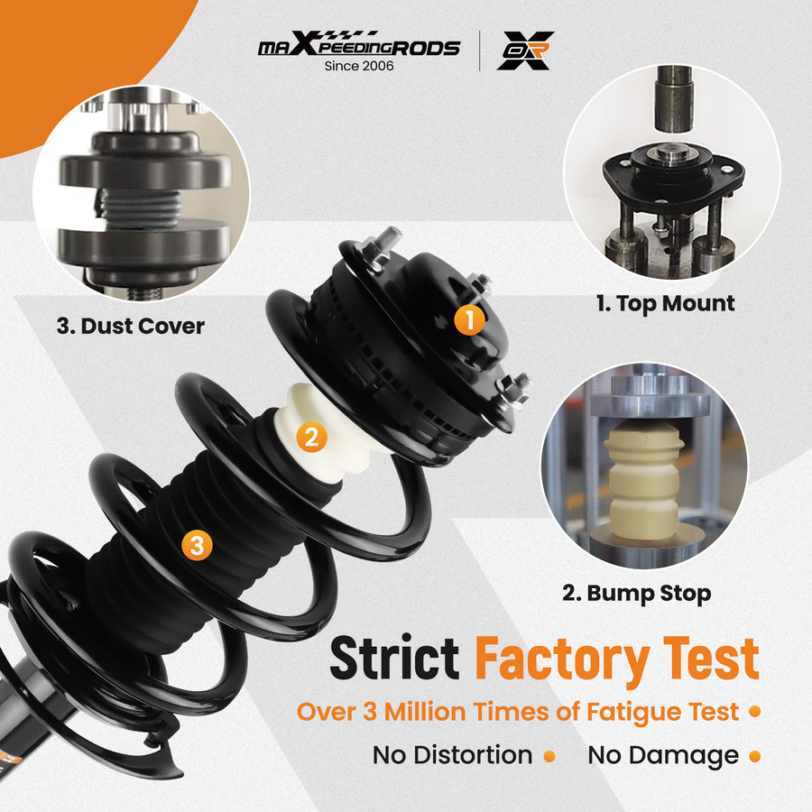 Front Suspension Struts Springs Compatible For Dodge Journey 09-2019 AWD/Compatible for FWD 172510 172509