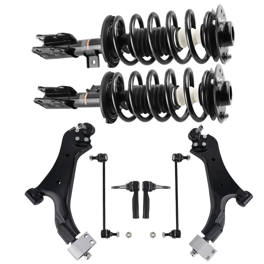 Front Complete Struts Control Arms Sway Bar Tierods compatible for Chevy Equinox 2010-2017