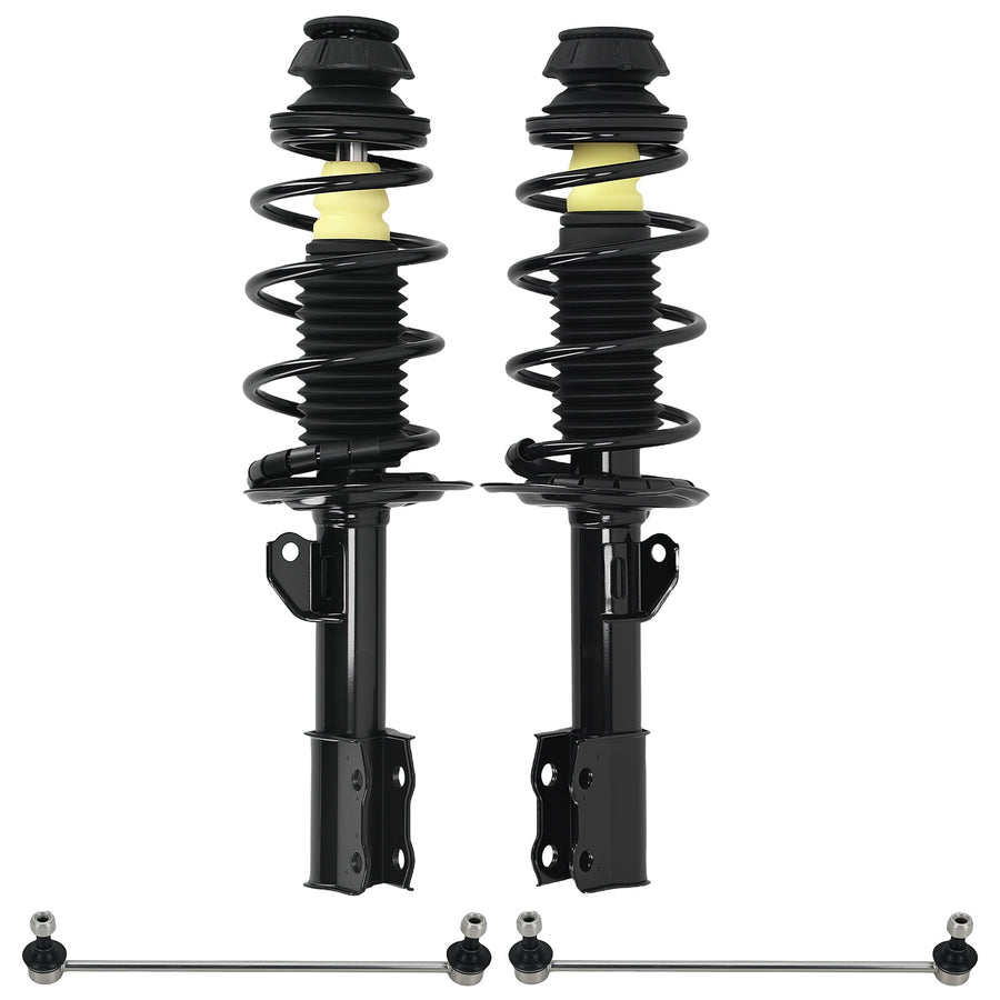 4PCs Front Struts + Sway Bar for 2006 2007 2008 2009 2010 2011 compatible for Toyota Yaris