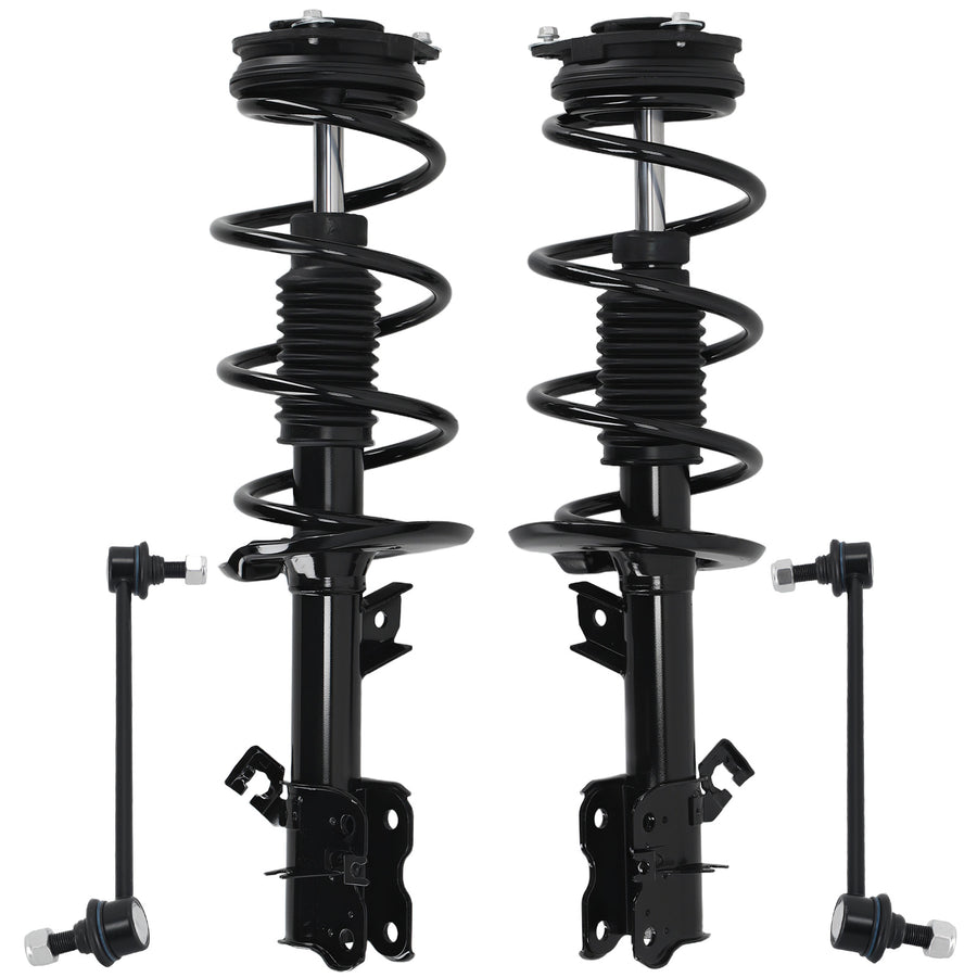 Front Complete Struts Sway Bars set compatible for Nissan Rogue 2008-2012 w/ Coil Spring