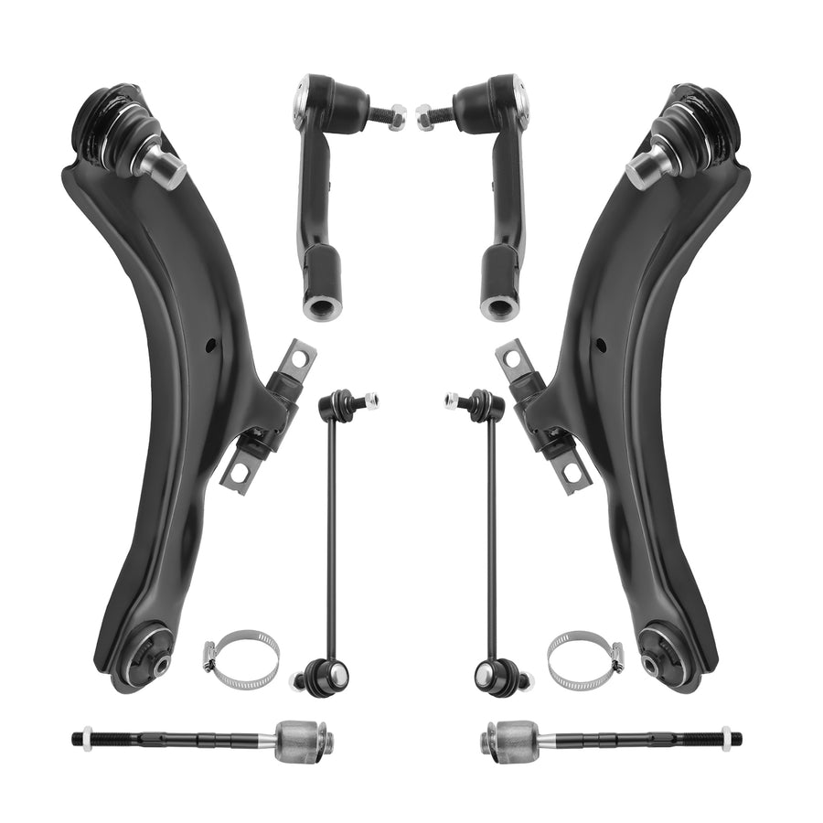 Front Struts w/ Coil Spring + Lower Control Arms compatible for Nissan Rogue 2012-2015 AWD