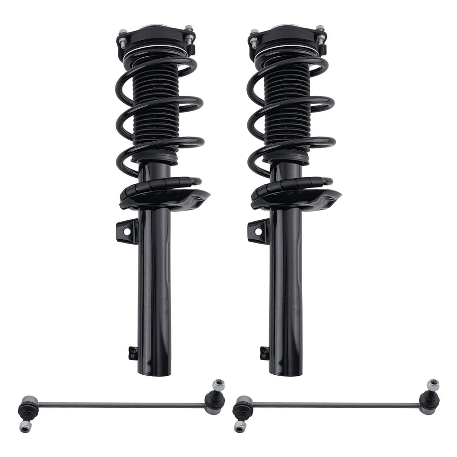 Pair Front Struts w/Coil Springs Sway Bar compatible for VW Tiguan 2009-2017 Excludes 1.4L