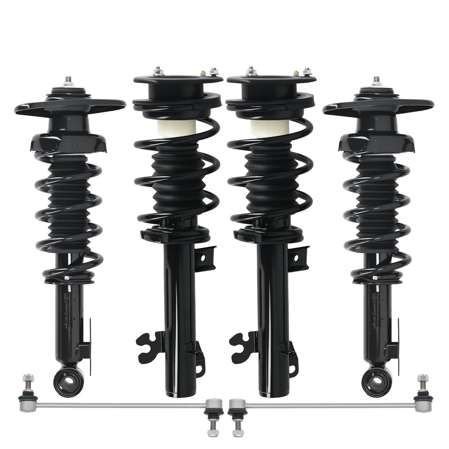 Front Rear Complete Struts w/ Coil SpringSway Bar compatible for Mini Cooper 2007-2008