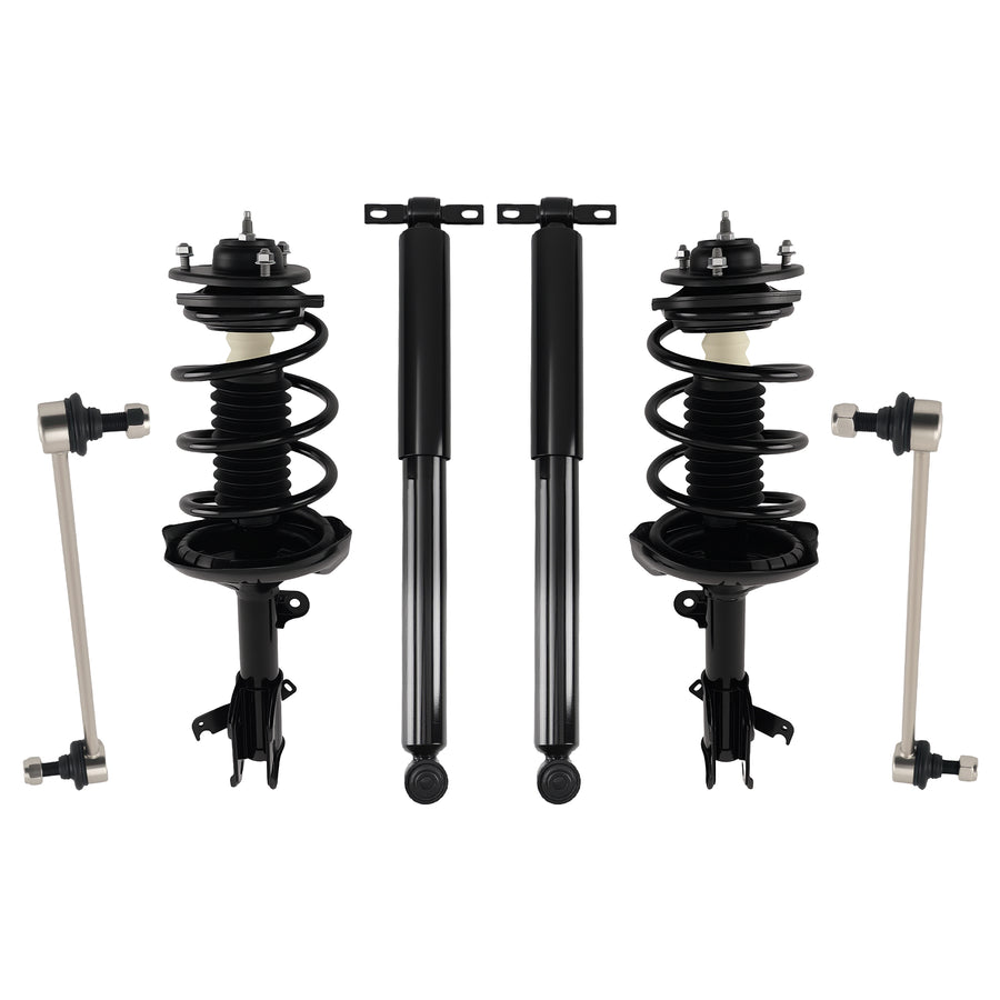 Set Front+Rear Shocks Struts w/ Sway Bar For 2005-2007 compatible for Honda Odyssey 3.5L compatible for FWD