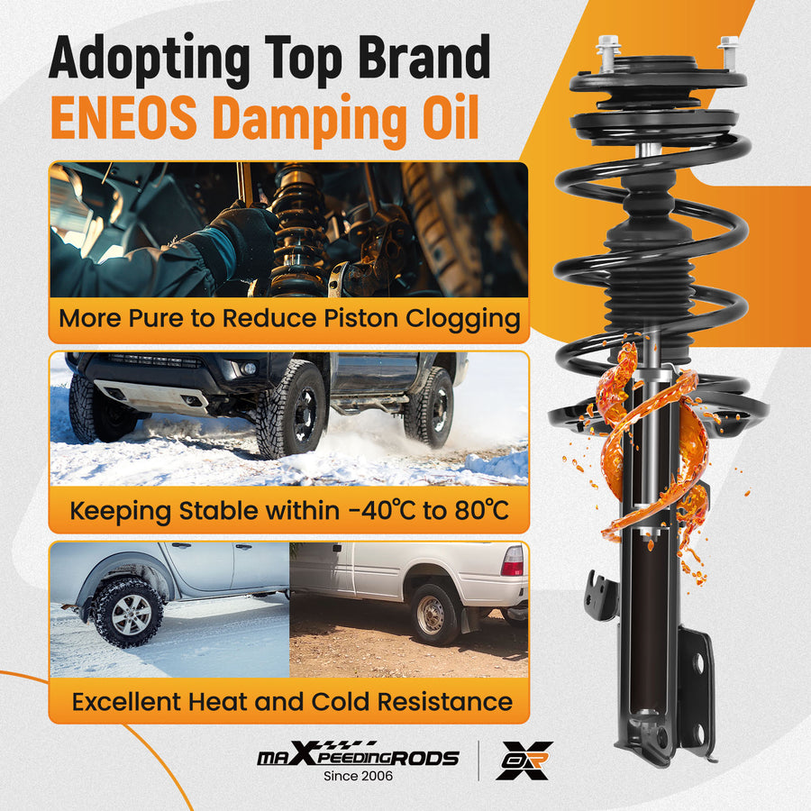 8pc Front Struts w/ Coil Spring + Lower Control Arm compatible for Toyota Corolla 2014-2019