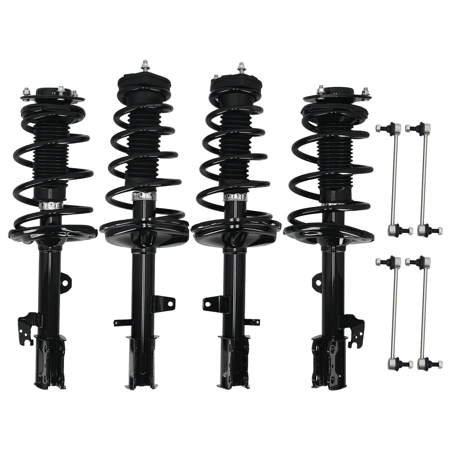 8PCS AWD Front Rear Struts Coil Spring Sway Bars for 2010-2011 compatible for Toyota Highlander