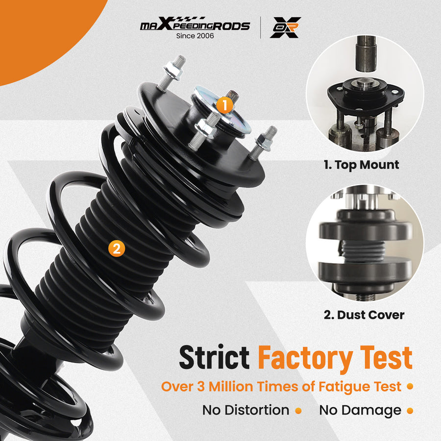 Front Complete Struts w/Spring Rear Shocks compatible for Acura MDX 2007-2013 ZDX 2010-2013