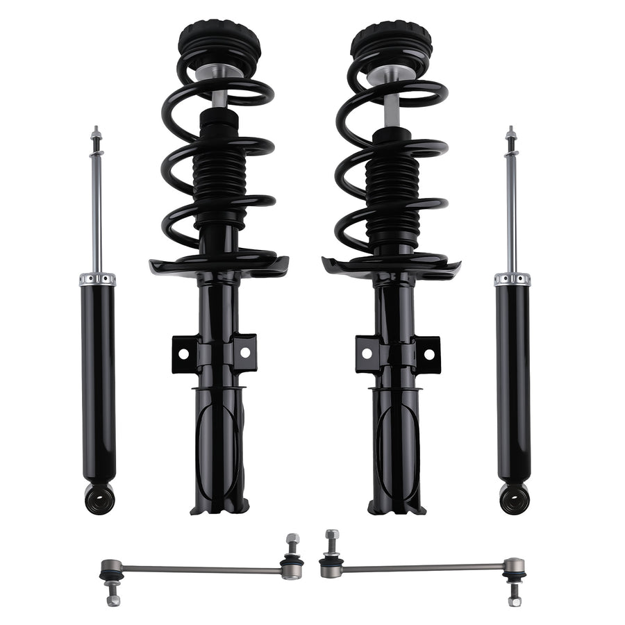 Front Struts w/Coil Spring Rear Shocks Sway Bars Kit for 2010-2016 compatible for Cadillac SRX