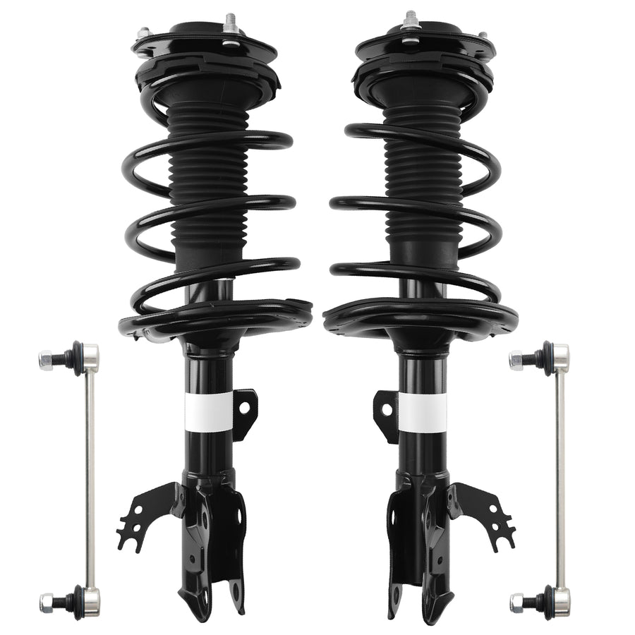 Set 4 Front Struts w/ Coil Springs Sway Bars for 2013-2018 compatible for Lexus ES300h ES350