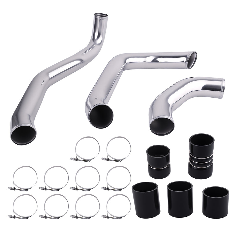 Intercooler Charge Pipe Kitfor compatible for Ford Powerstroke 6.4L 2008-2010 3 Aluminium