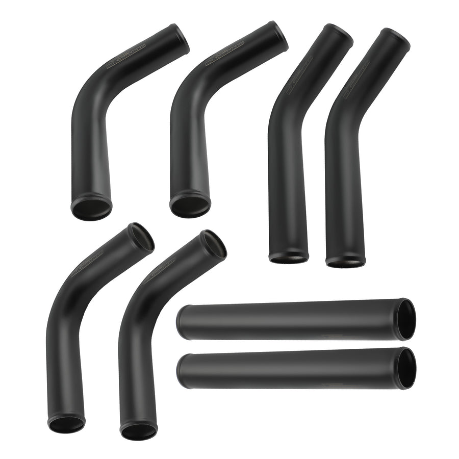 2.5 Inch Universal Aluminium Intercooler Pipe Tube Kit + Silicone HoseClamps