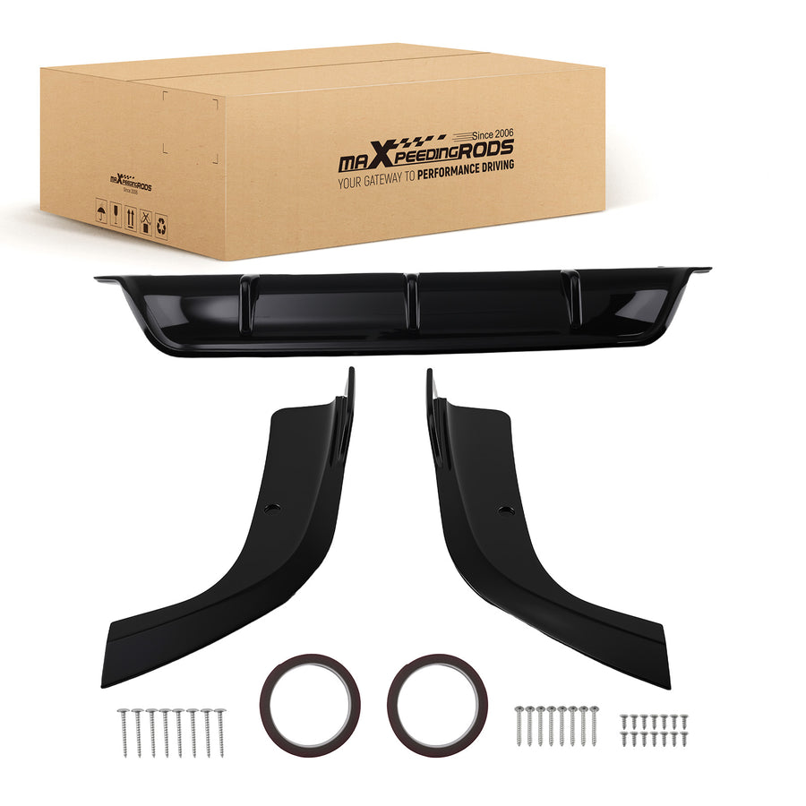 Rear Bumper Lip Diffuser Gloss Black ABS 3PCS For 19-25 compatible for BMW G05 X5 M Sport