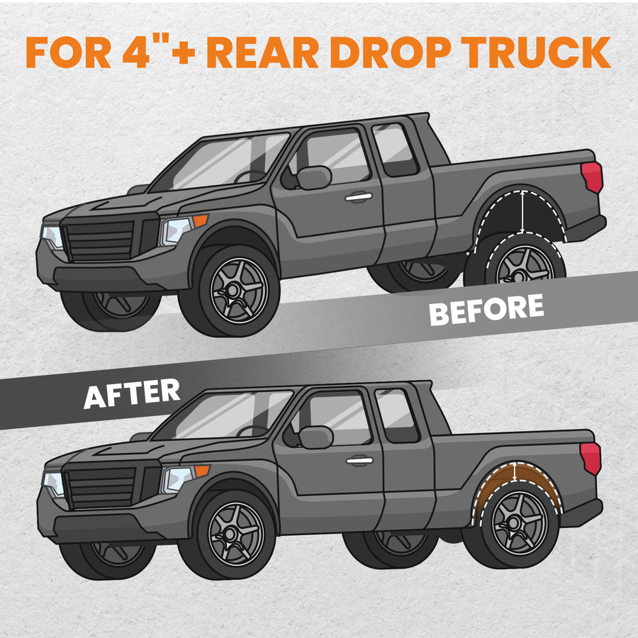 Rear Shock RelocationC-Notch Kit compatible for Chevy C10 compatible for GMC C15 1963-1972