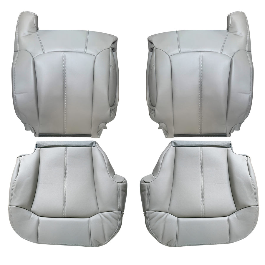 Leather compatible for Seat Cover Grey compatible for Chevy Silverado GMC Sierra 1999-2000-01-2002