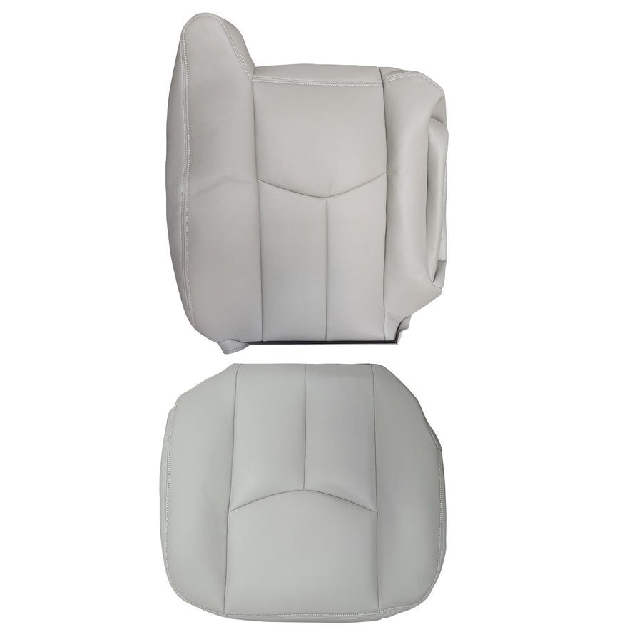 4X Front Leather compatible for Seat Cover Grey compatible for Chevy Silverado GMC Sierra 2003-2006