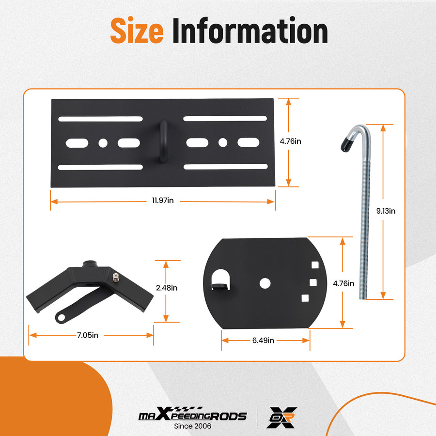 Spare Tyre Carrier for Roof Racks SUV Truck compatible for Jeep Car Cargo Basket Platform Black