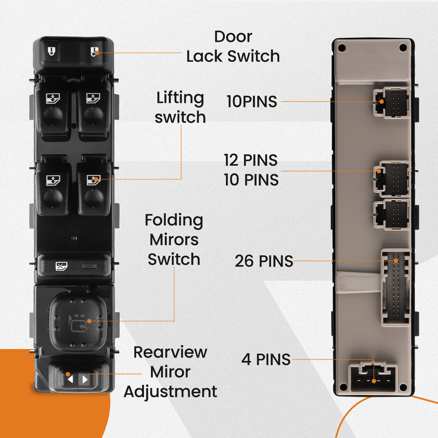 Master Power Window Switch Front Left compatible for GMC Chevrolet Avalanche 1500 2004-06