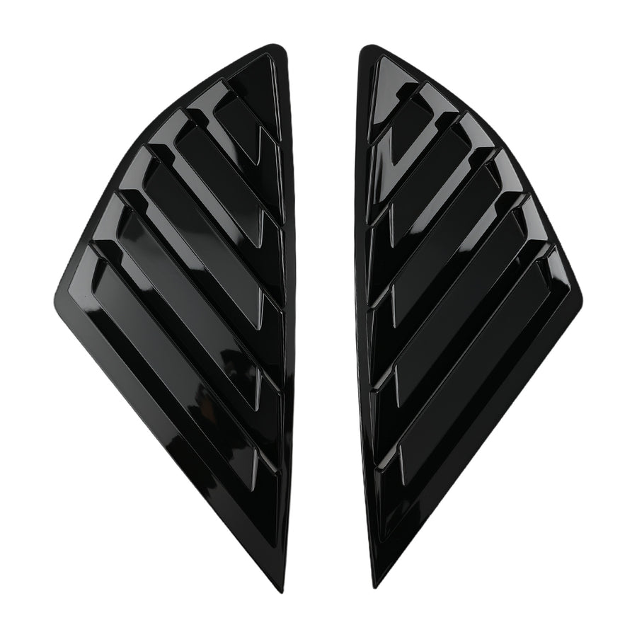 ABS Black Side Window Louvers compatible for Ford Fusion Mondeo 2013-2020 Gloss