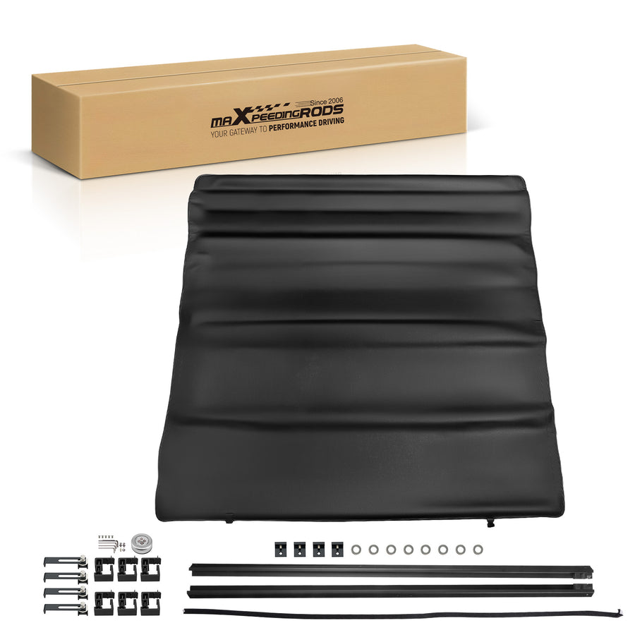 5.5 ftRoll Up Tonneau Cover compatible for Toyota Tundra 2022 2023 2024 Vinyl Black