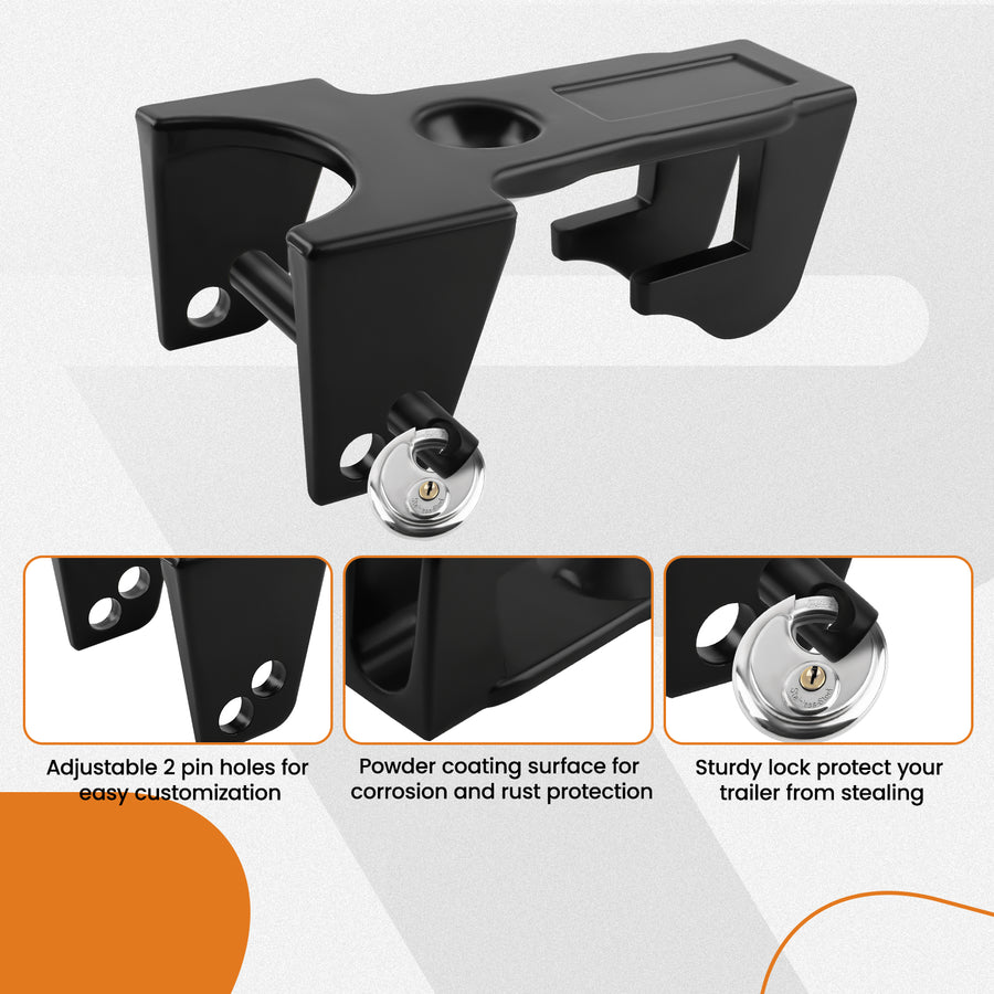 Gooseneck Hitch Lock w/ KeyLock Silver for Livestock/Hauler/Trailer for TL-50