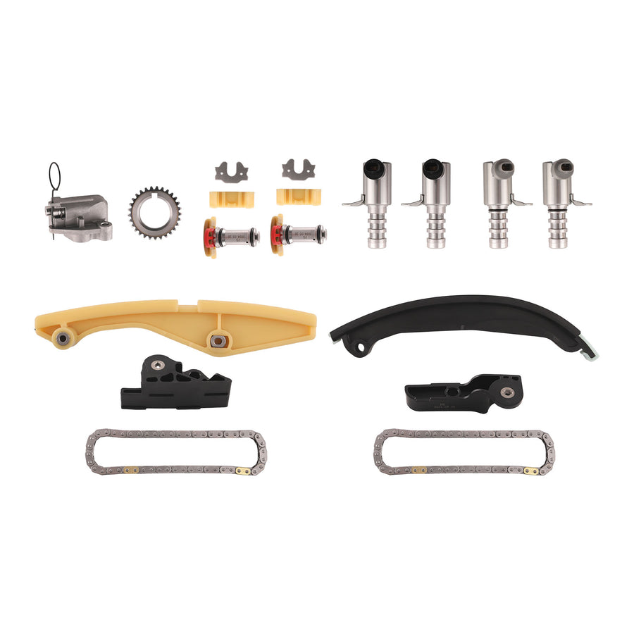 Timing Chain Kit + 4PCS VVT Solenoid compatible for Ford F-150 compatible for Lincoln MKS 3.5L 2011-2017