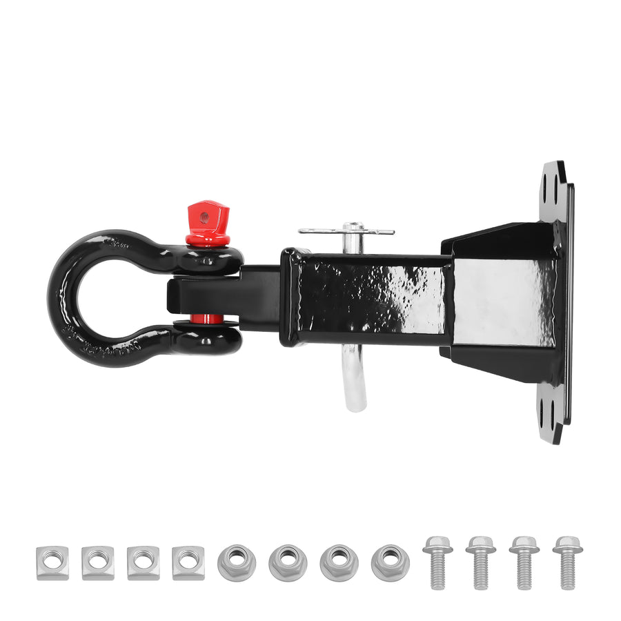 Front Hitch Receiver with D-Ring Shackle compatible for Polaris Ranger 1000 2018-2024 XP