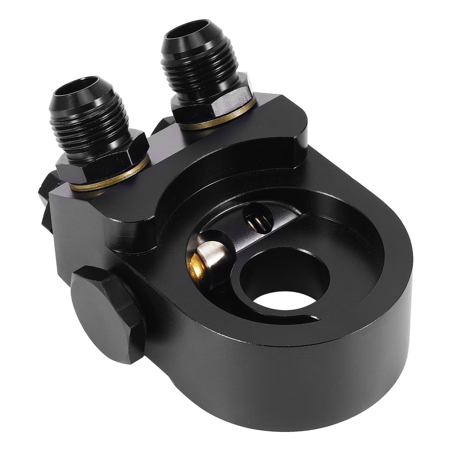 30Row Universal Engine Oil Cooler 10AN Black Aluminium Thermostatic Adapter Kit