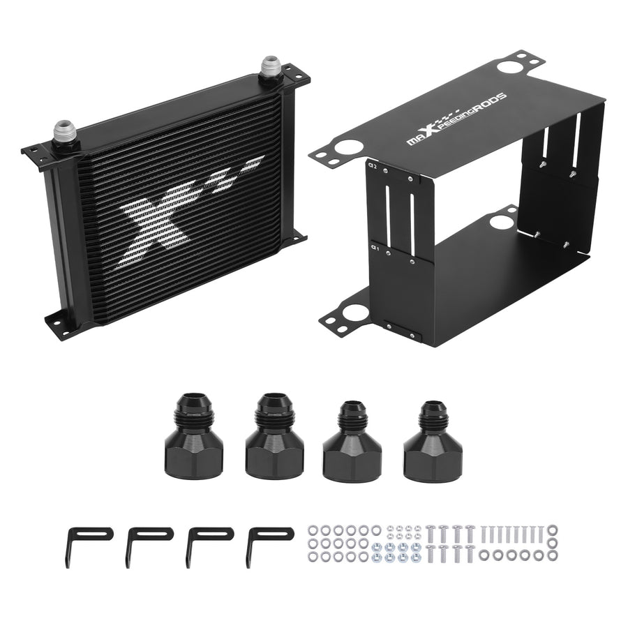 30 Row Aluminium Oil Cooler Kit Universal AN10 with Transmission Adapters