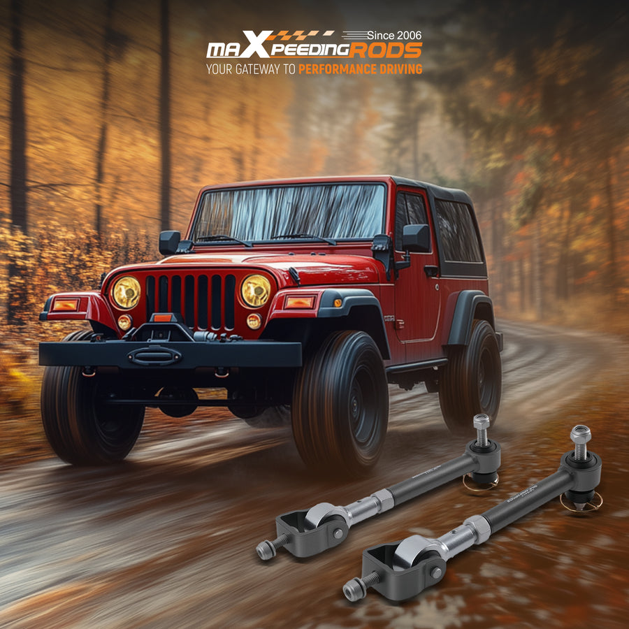 2.5-6 Lift Rear Adjustable Track BarSway Bar Link compatible for Jeep Wrangler TJ 97-06