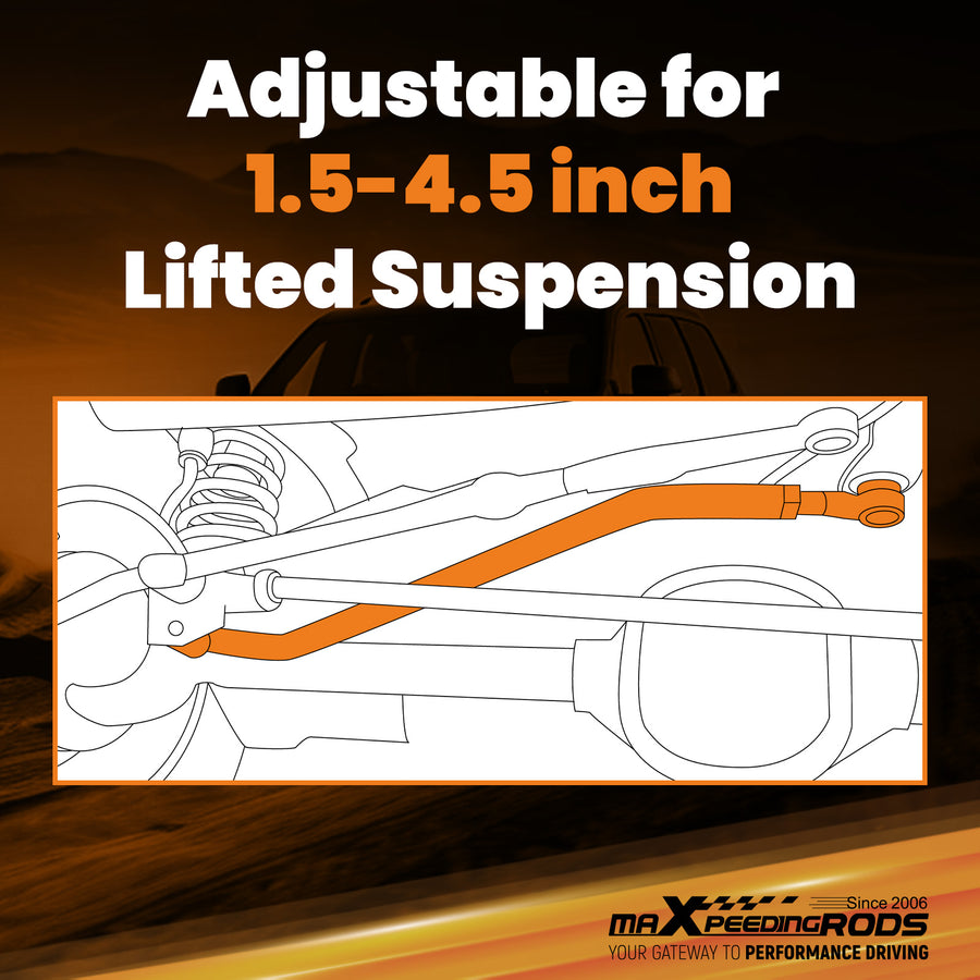 Adjustable Heavy Duty Front Track Bar compatible for Jeep Wrangler TJ 1997-2006 1.5-4.5