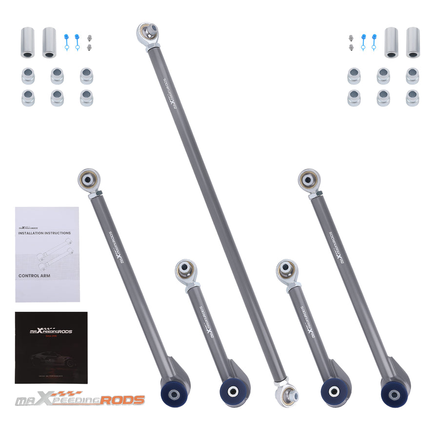 Heavy Duty Tubular Control Arm + Track Bar Set compatible for Toyota 4-Runner 1996-2002 2X2