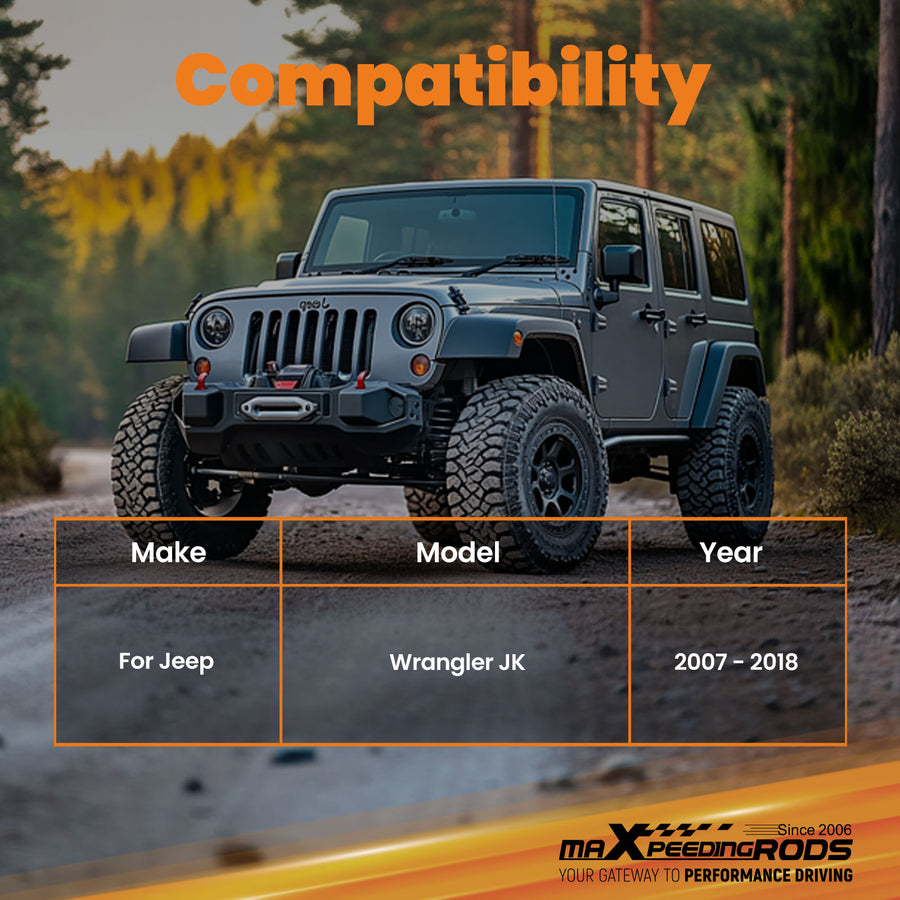 Adjustable Rear Track Bar 0-6 Lift for 2007-2017 2018 compatible for Jeep Wrangler JK 3.6L